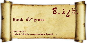 Bock Ágnes névjegykártya