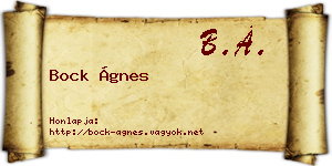 Bock Ágnes névjegykártya