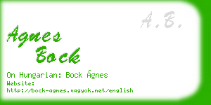 agnes bock business card
